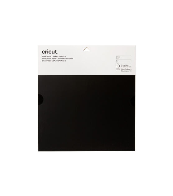 Cricut 13 x 13 Black Smart Paper Sticker Cardstock Sheets 10ct