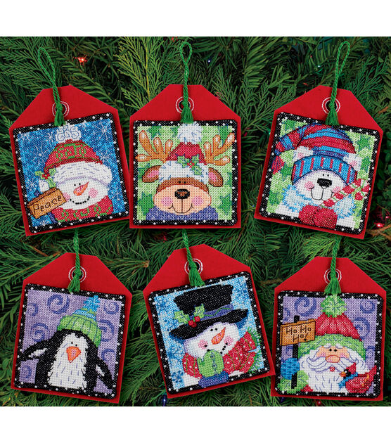 Dimensions 4.5 Christmas Pals Counted Cross Stitch Ornament Kit 6ct