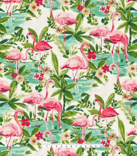 Waverly Upholstery Decor Fabric Floridian Flamingo in Bloom, , hi-res, image 2