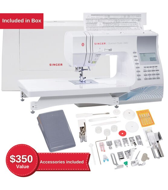 Singer 9960 Quantum Stylist 600 Stitch Computerized Sewing Machine with  Extension Table 