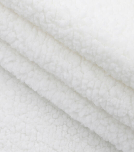 Luxury Faux Sherpa Fur Fabric 58-White