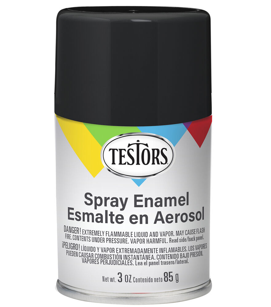 Testors Black Flat Enamel Paint Spray - 3 oz