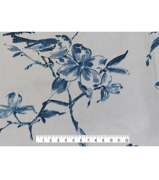 Cotton Canvas Tonal Blue Bird Fabric, , hi-res, image 4