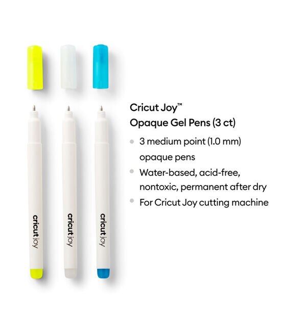 Cricut Joy Opaque Gel Pens 1.0 mm Yellow, White, Blue
