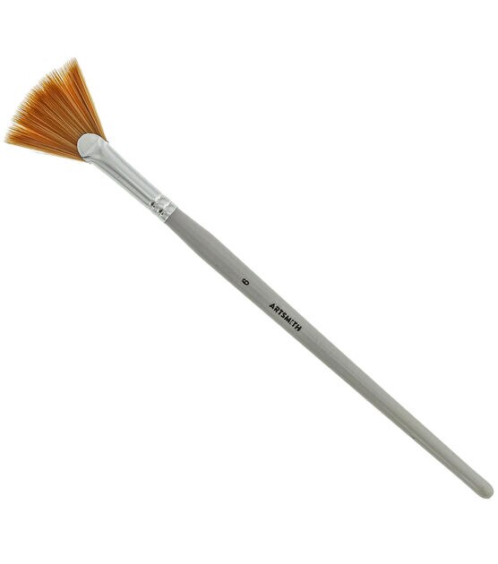 Black Swan Synthetic Red Sable Long Handle Brush-Oil & Acrylic Fan #8