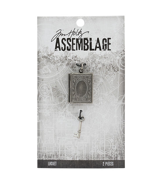 Tim Holtz Assemblage 2pc Book & Key Locket Charms
