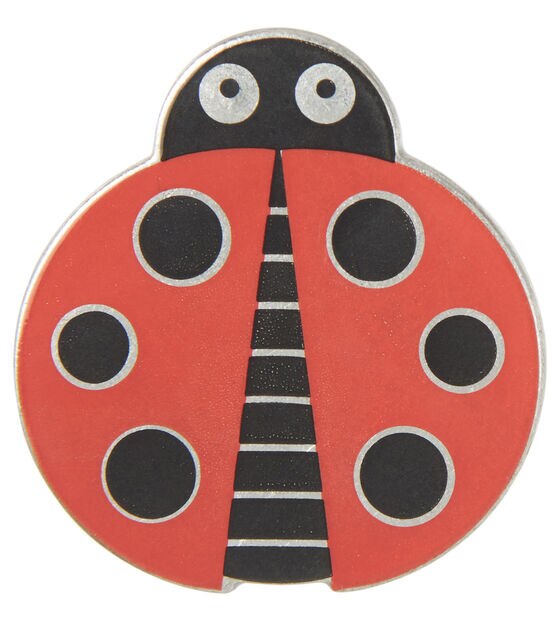 La Mode 1 1/2" Red & Black Ladybug Button, , hi-res, image 3