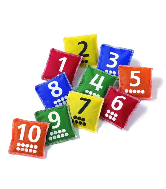 Edx Education 4" x 4" Multicolor Number & Dot Bean Bags 10ct