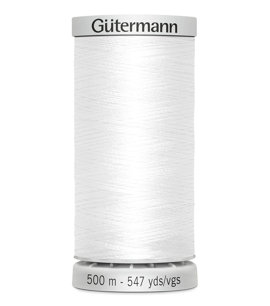 Gutermann 500M Dekor Thread, 1005 White, swatch