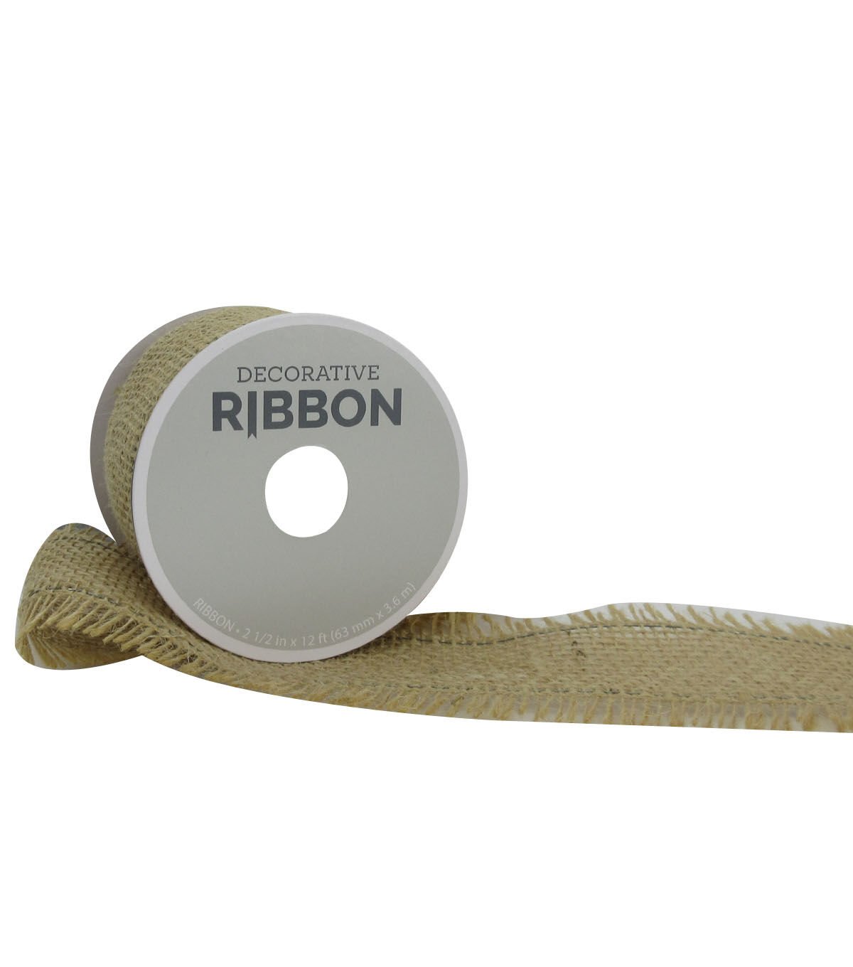 6 x Rolls Natural Colour Wired Finishing Ribbon with Silver Heart Design