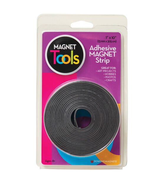 Dowling Magnets 1 x 10 Adhesive Magnet Strip Rolls 6pc