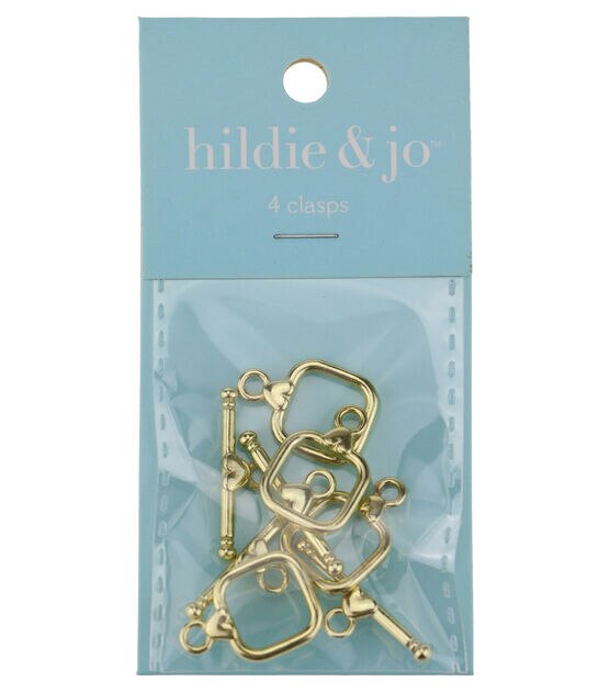 4pk Gold Open Square Clasps by hildie & jo