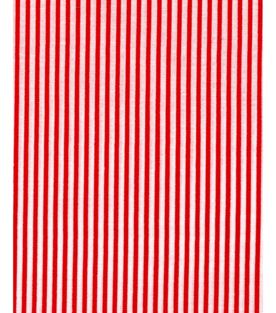 Red & White Stripes Christmas Cotton Fabric