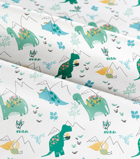 Rainbow Dino Mountain Nursery Soft & Minky Fabric, , hi-res, image 3