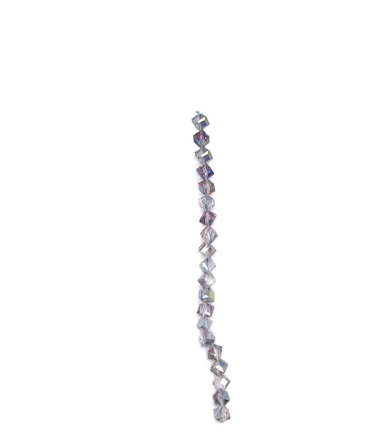 7" Gray Diamond Aurora Borealis Glass Strung Beads by hildie & jo, , hi-res, image 2