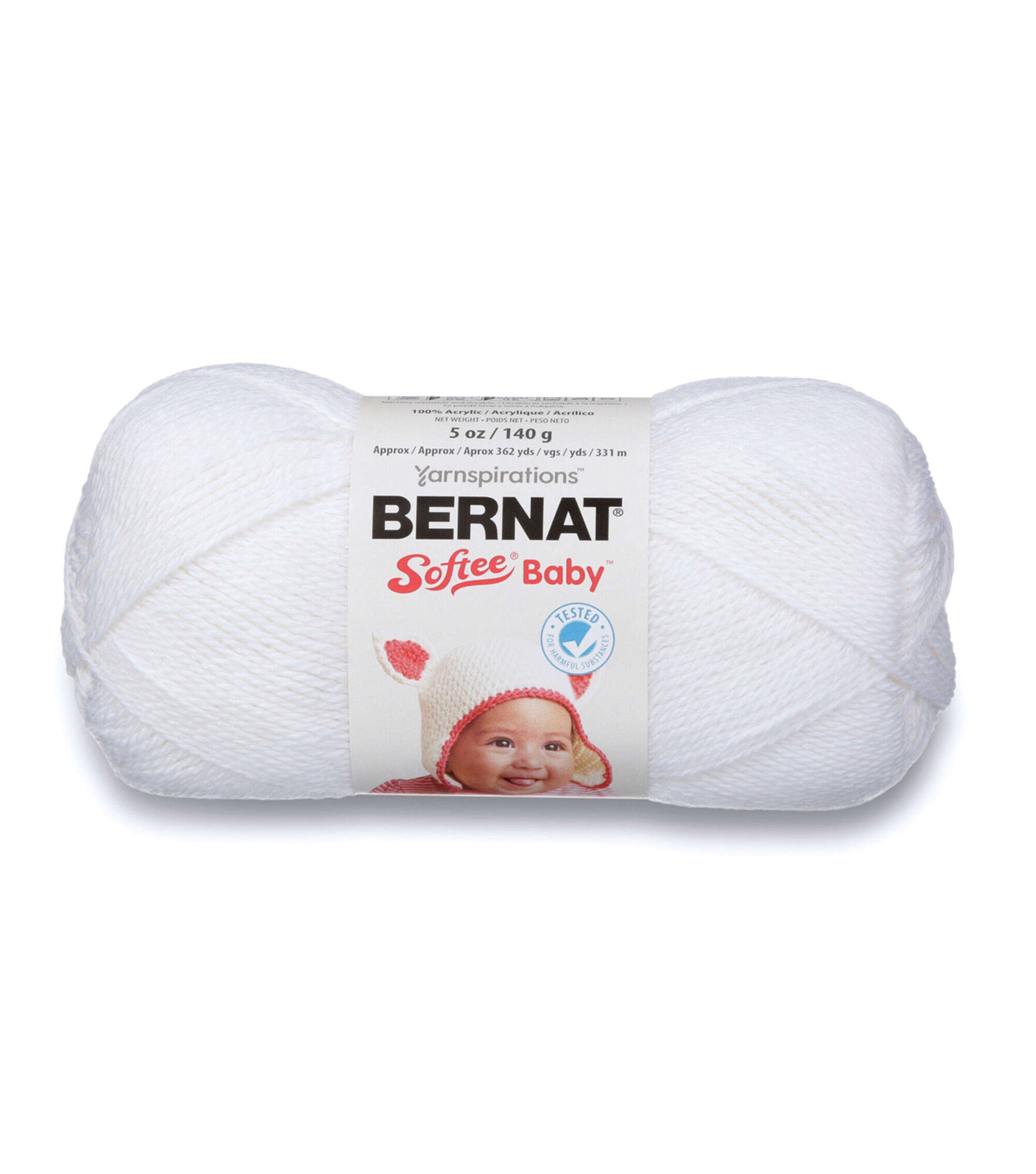 Bernat Softee Baby Light Weight Acrylic Yarn, White, hi-res