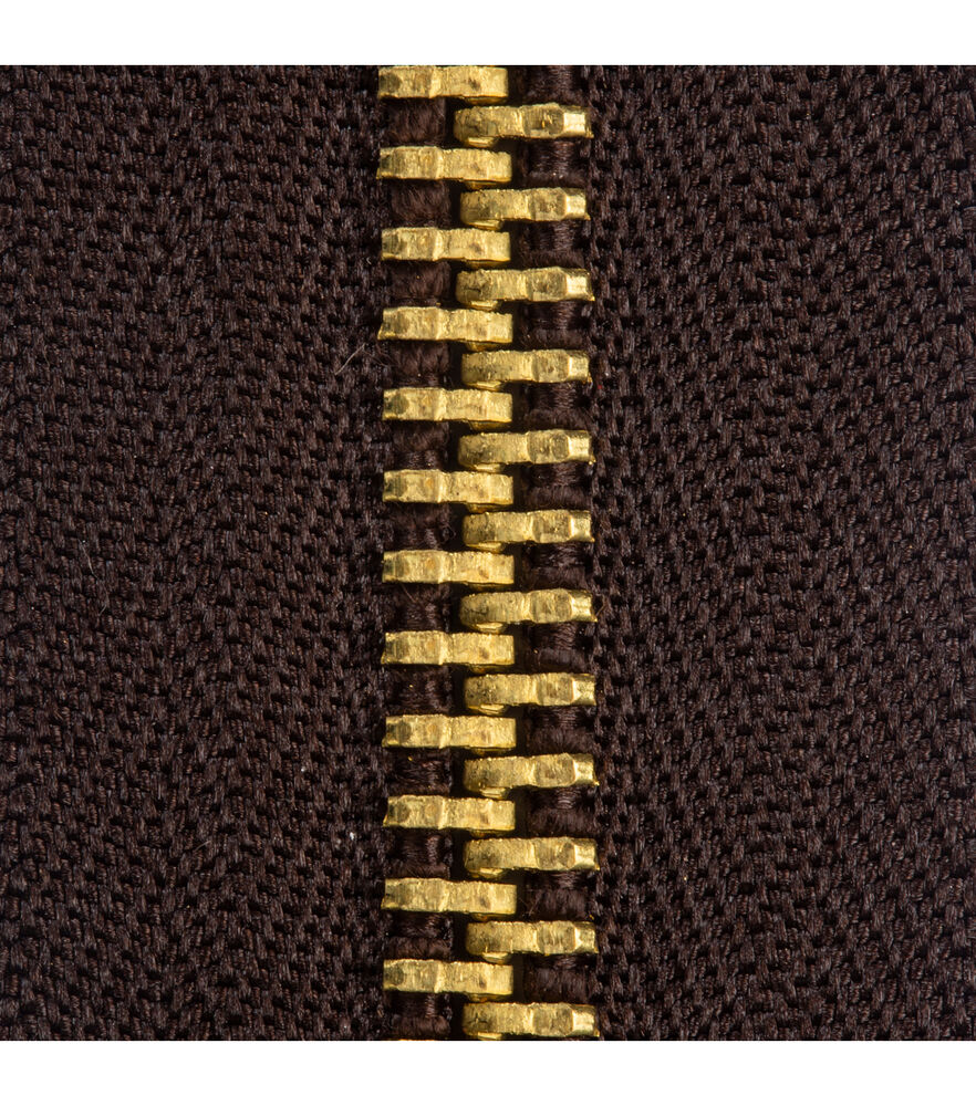 Coats & Clark Pocket Zipper Aluminum 5in, Cloister Brown, swatch, image 2