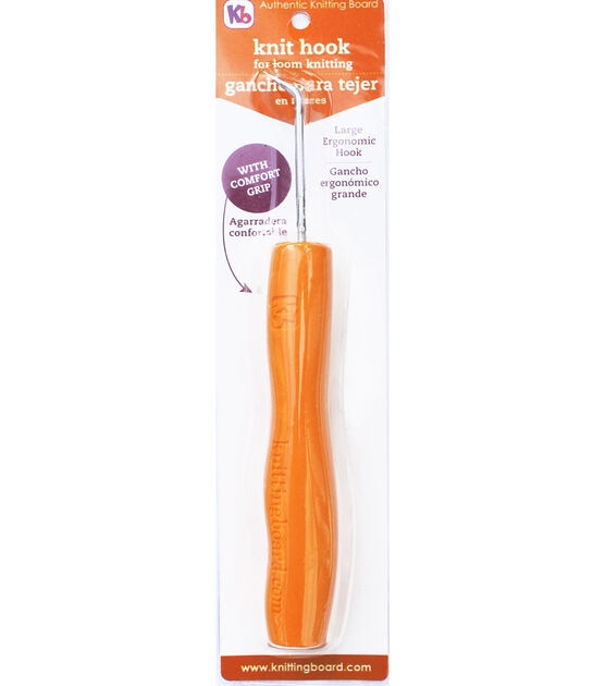 6.5" Orange Ergonomic Knitting Hook