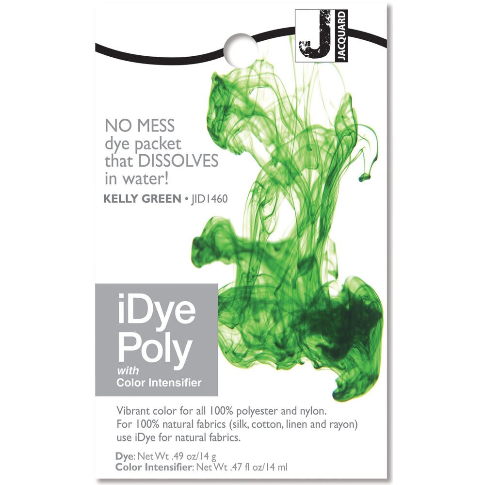 Jacquard Natural Fabrics iDye Poly Fabric Dye, Kelly Green - 460, swatch