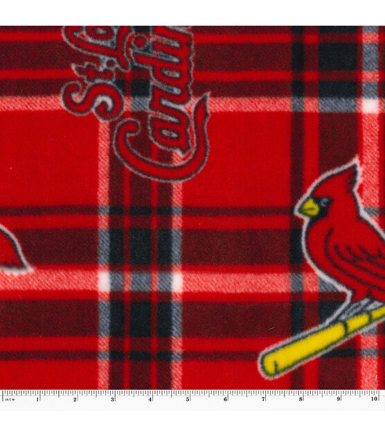 Fabric Traditions St. Louis Cardinals Fleece Fabric Plaid