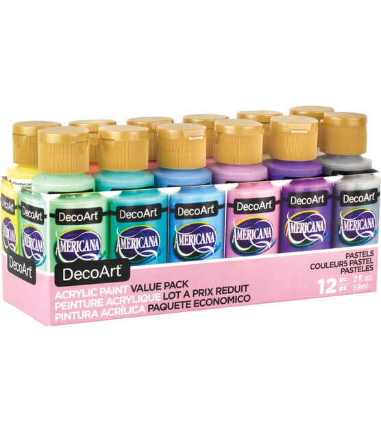 DecoArt 12ct Americana Pastel Value Pack Acrylic Paint
