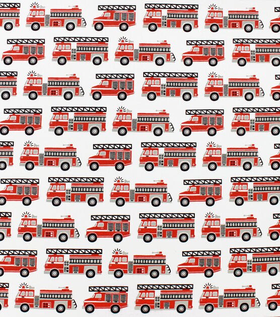 Fire Trucks Super Snuggle Flannel Fabric