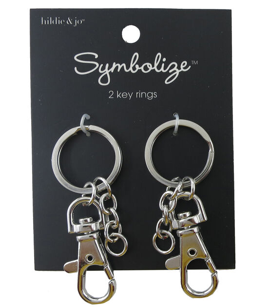 2pk Silver Key Rings With Lobster Clasp by hildie & jo