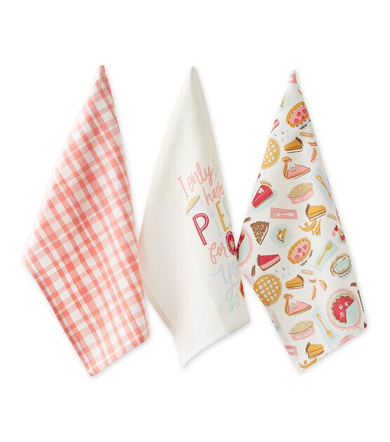 Design Imports Set of 3 Pies for You Kitchen Towels, , hi-res, image 2