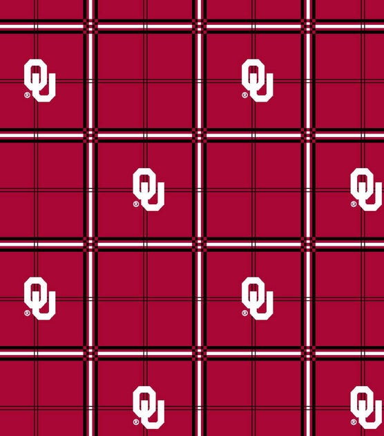 University of Oklahoma Sooners Flannel Fabric 42" Plaid