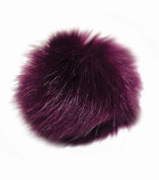6 Large Genuine Fur Pom Pom Puff Ball Car Keyring / Bag Purse Charm (Natural Brown)