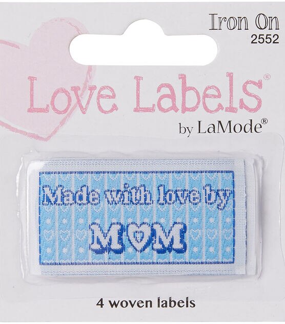 Iron On Love Labels Made with love by MOM, , hi-res, image 1