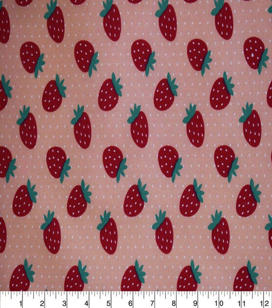 Wild Strawberries in Kona Cotton for Quilting and Organic Knits Fabric by  the Yard - Watercolor Fruit, Strawberry