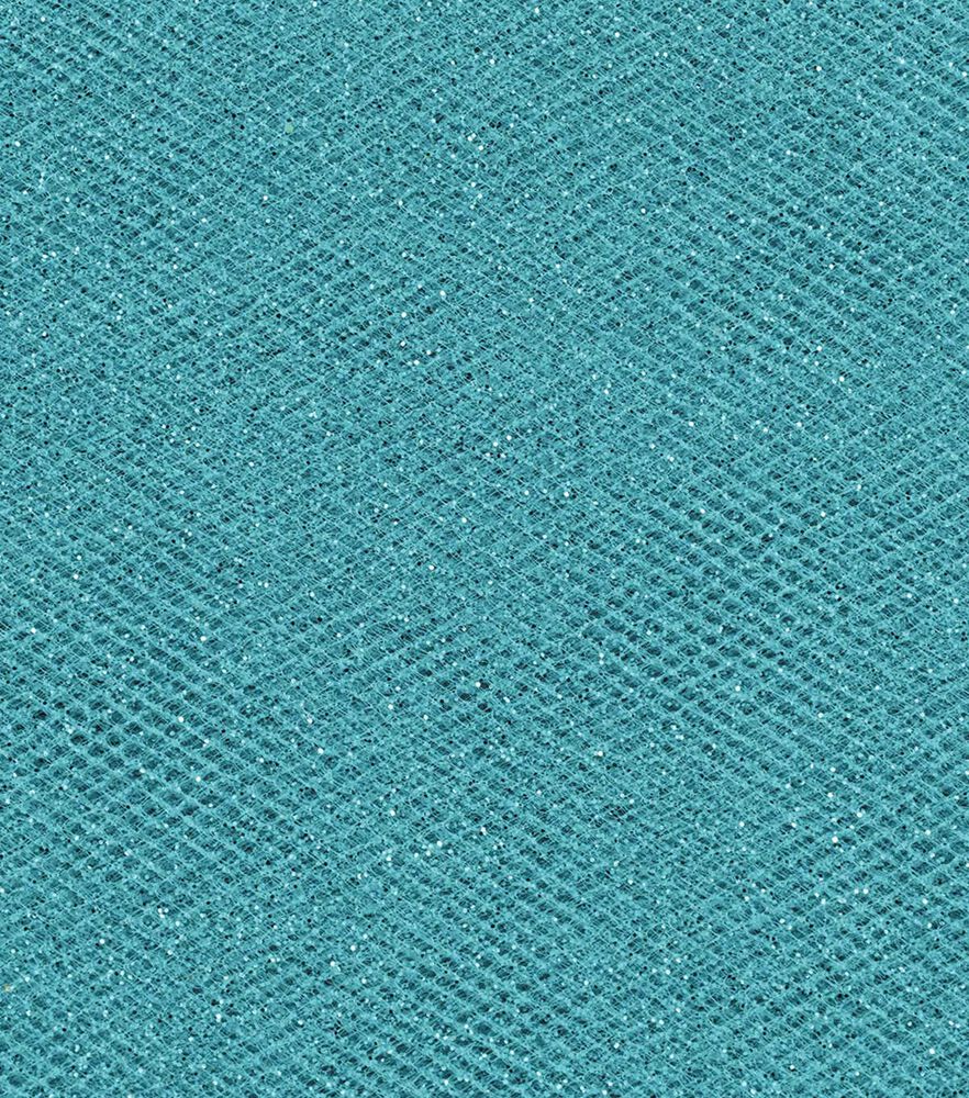 Glitter Tulle Fabric, Blue Radiance, swatch