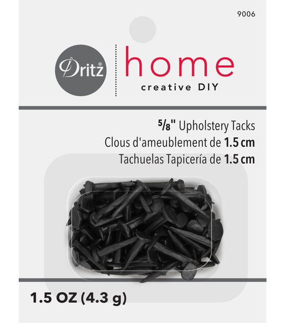 Dritz Home 5/8" Upholstery Tacks, 1-1/2 oz., Black