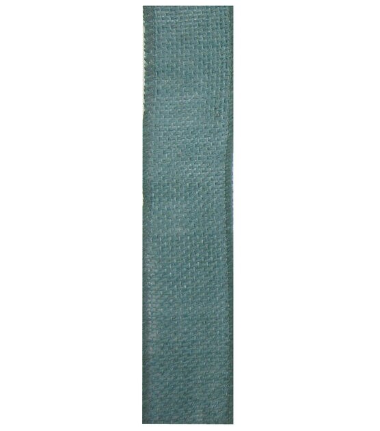 Decorative Ribbon 1.5" Solid Burlap Ribbon Teal, , hi-res, image 2