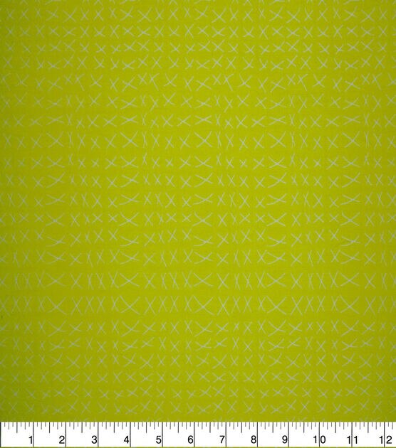 Funky X Print on Yellow Quilt Cotton Fabric by Quilter's Showcase, , hi-res, image 1
