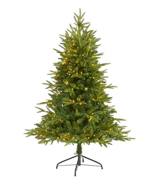 Nearly Natural 5' Clear Pre Lit Natural Look Mountain Fir Christmas Tree, , hi-res, image 1