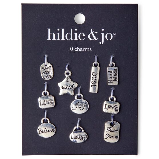 10ct Silver Metal Word Charms by hildie & jo