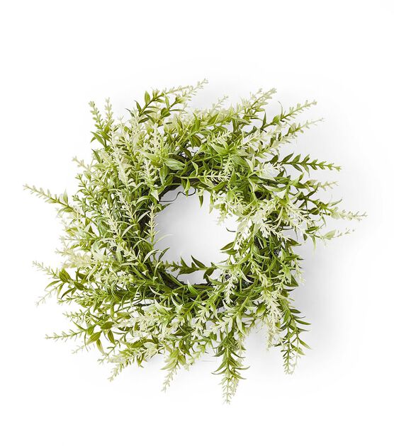 13" Spring White Lavender Mini Wreath by Bloom Room