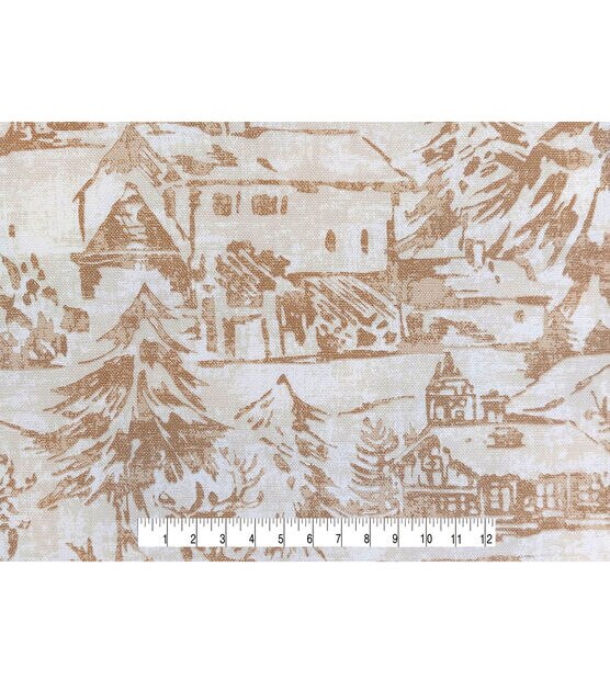 Snowy Scene Tonal Cotton Canvas Fabric, , hi-res, image 4