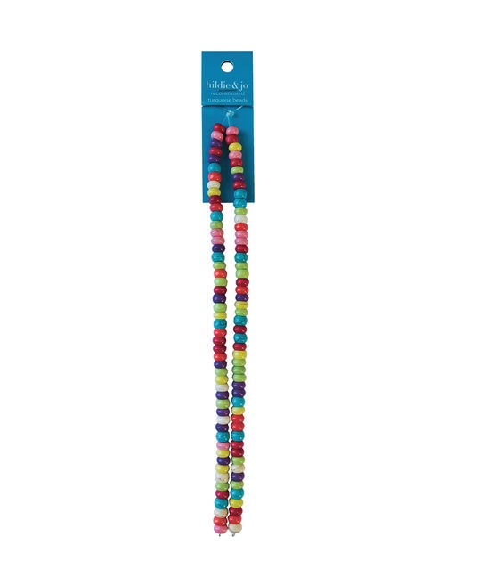 6mm Multicolor Turquoise Abacus Strung Beads by hildie & jo