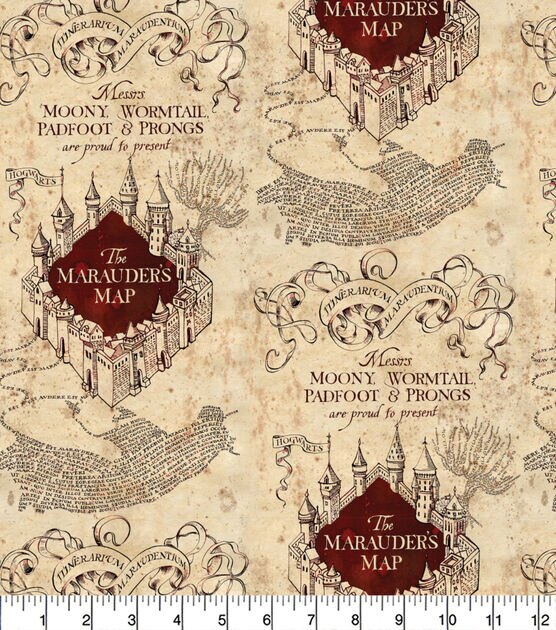 Harry Potter Knit Fabric 58'' Marauders Map