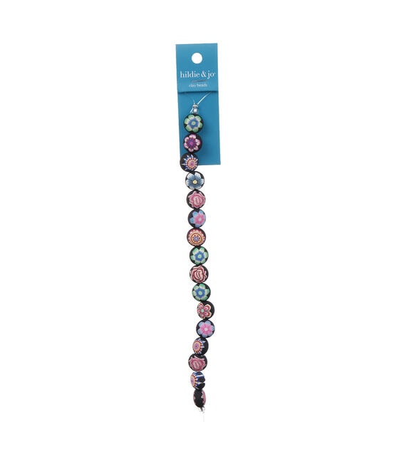 7" Multicolor Flower Clay Beads by hildie & jo