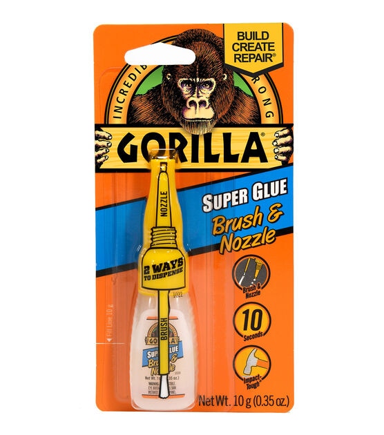 Gorilla Super Glue, Two 3 Gram Tubes, Clear, 2 Pack