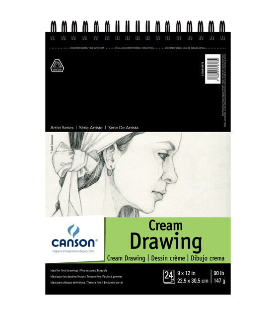 Canson Artist Series Classic Cream 24 Sheet Drawing Pad  9" x 12", , hi-res, image 1