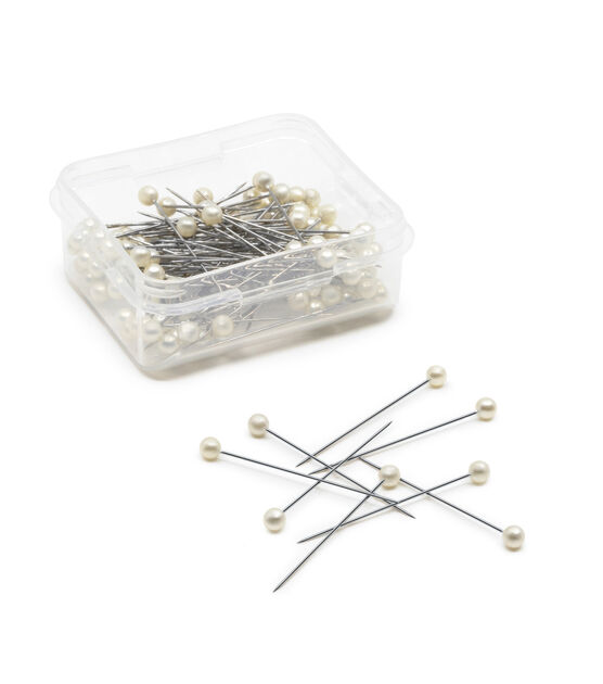 Dritz 1-1/2" Long Pearlized Pins, White, 100 pc, , hi-res, image 3