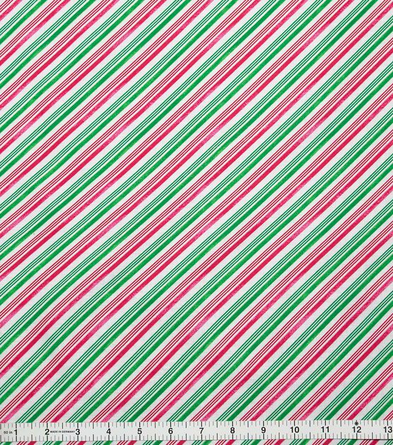 Candy Cane Stripes Christmas Cotton Fabric