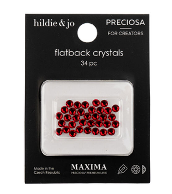 Preciosa Maxima Flatback Crystals Siam Red ss16 34pc by hildie & jo
