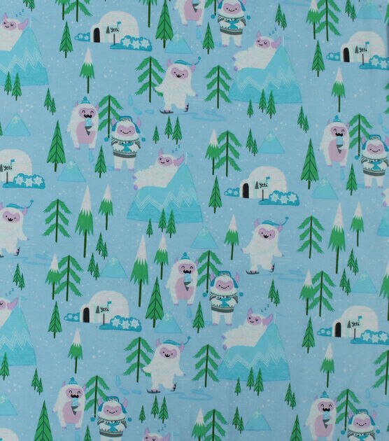 Yeti Fun Super Snuggle Flannel Fabric, , hi-res, image 1