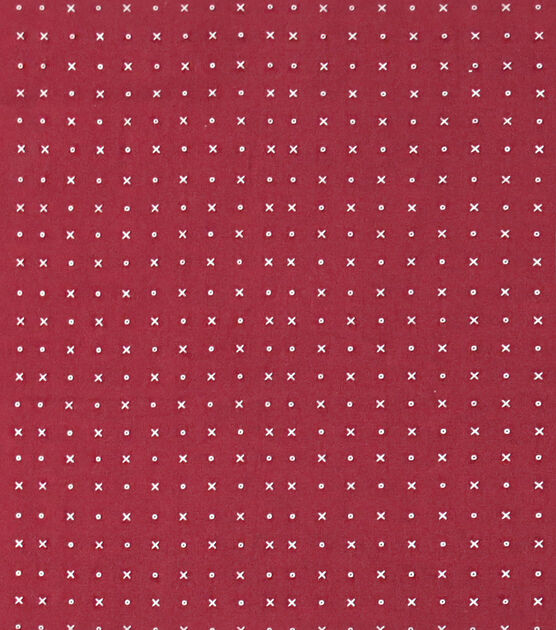 Xo on Red Quilt Cotton Fabric by Keepsake Calico